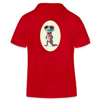 Salamander Sommer - Kinder Organic Poloshirt Mini Sprinter von Stanley/Stella - Rot - Hinten