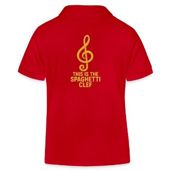 Spaghetti Musik Notenschlüssel - Kinder Organic Poloshirt Mini Sprinter von Stanley/Stella - Rot - Hinten