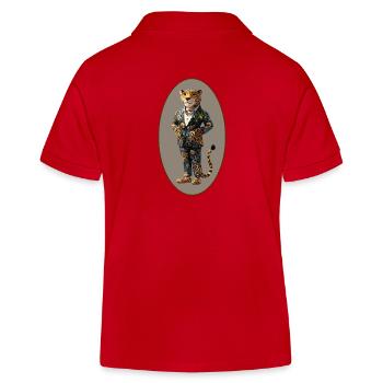 Leopard - Kinder Organic Poloshirt Mini Sprinter von Stanley/Stella - Rot - Hinten