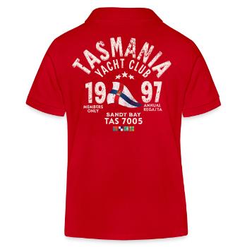 Tasmania yacht sailing club vintage coul - Polo enfant bio Stanley/Stella - rouge - Dos
