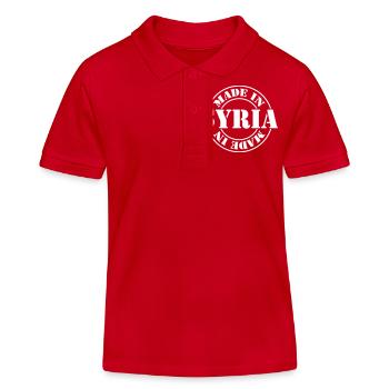 made in syria m1k2 - Kids Organic Polo Shirt by Stanley/Stella - red - Front