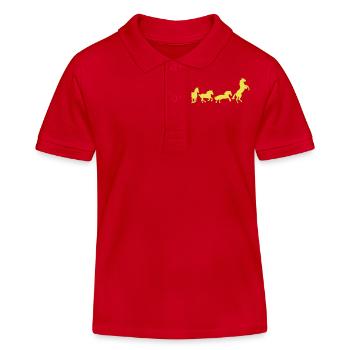 entertainment horse horses horse5 - Kids Organic Polo Shirt by Stanley/Stella - red - Front