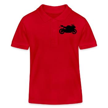 motorrad silhouette - Kinder Organic Poloshirt Mini Sprinter von Stanley/Stella - Rot - Vorne