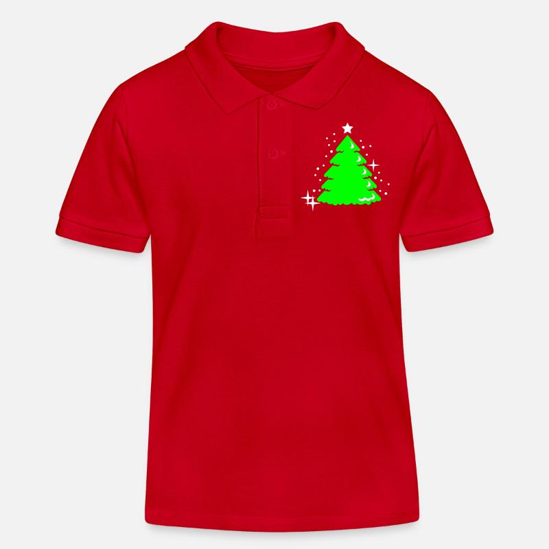 Noël - Noël - Noël - Arbre de Noël - 2C - Polo enfant bio Stanley/Stella - rouge