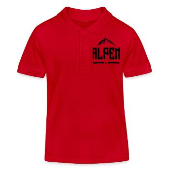 alpen design berge - Kinder Organic Poloshirt Mini Sprinter von Stanley/Stella - Rot - Vorne