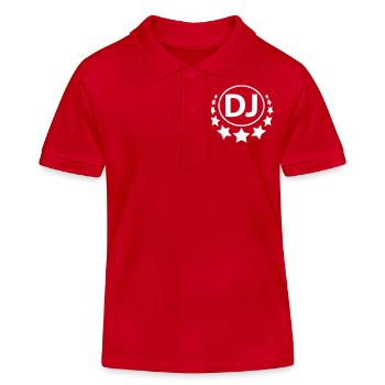 DJ Star Mixer DJ Dance Party Musique Logo - Polo enfant bio Stanley/Stella - rouge - Devant