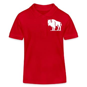 bison tier - Kinder Organic Poloshirt Mini Sprinter von Stanley/Stella - Rot - Vorne