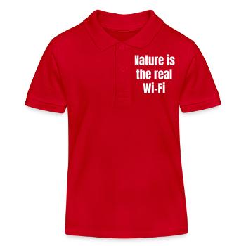 La nature, c’est le vrai Wi-Fi - Polo enfant bio Stanley/Stella - rouge - Devant