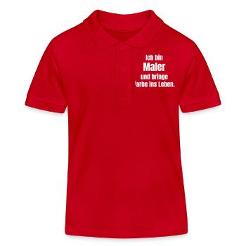 Maler - Kinder Organic Poloshirt Mini Sprinter von Stanley/Stella - Rot - Vorne