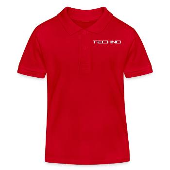 Techno Love Citation Dire Musique Fête Célébrer Logo - Polo enfant bio Stanley/Stella - rouge - Devant
