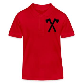 axes - Kids Organic Polo Shirt by Stanley/Stella - red - Front
