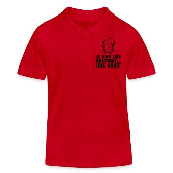 bretonne vraie poing frappe ferme - Polo enfant bio Stanley/Stella - rouge - Devant