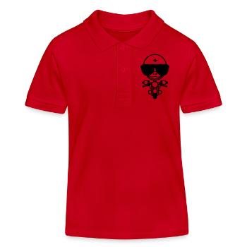 Ente auf Motorrad (SW) - Kinder Organic Poloshirt Mini Sprinter von Stanley/Stella - Rot - Vorne