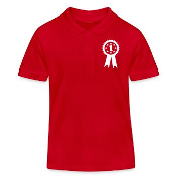 medaille 1 premier or1 champion - Polo enfant bio Stanley/Stella - rouge - Devant