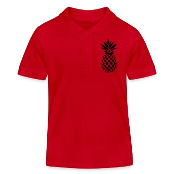 Ananas schwarz Silhouette - Kinder Organic Poloshirt Mini Sprinter von Stanley/Stella - Rot - Vorne