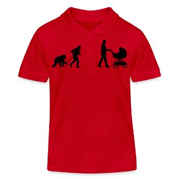 evolution_kinderwagen_mann_a_1c - Kinder Organic Poloshirt Mini Sprinter von Stanley/Stella - Rot - Vorne