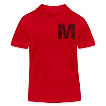 lettre M - Polo enfant bio Stanley/Stella - rouge - Devant