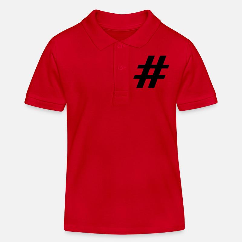 Hashtag - Kinder Organic Poloshirt Mini Sprinter von Stanley/Stella - Rot