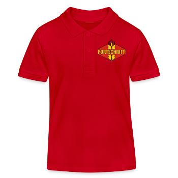 Fortschritt schwarz-rot-gold - Kinder Organic Poloshirt Mini Sprinter von Stanley/Stella - Rot - Vorne