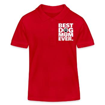 BEST DOG MUM EVER. - Kinder Organic Poloshirt Mini Sprinter von Stanley/Stella - Rot - Vorne