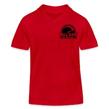 all_gas_no_brakes_c1 - Kids Organic Polo Shirt by Stanley/Stella - red - Front