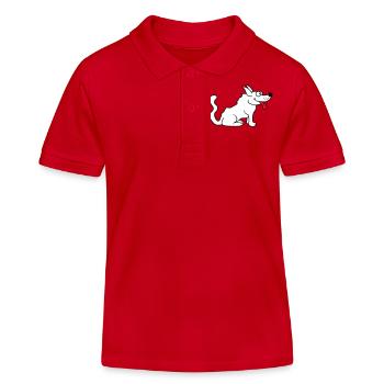 Lieber Hund Streckt Glücklich Brav Zunge Heraus - Kinder Organic Poloshirt Mini Sprinter von Stanley/Stella - Rot - Vorne