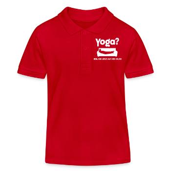 Yoga? Nein, ich liege auf der Couch - Kinder Organic Poloshirt Mini Sprinter von Stanley/Stella - Rot - Vorne