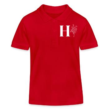 Minimalistische Blumen - Kinder Organic Poloshirt Mini Sprinter von Stanley/Stella - Rot - Vorne