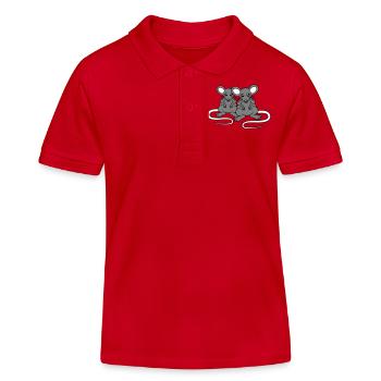 Two Nasty Mice Angry Frustrated Sour Aggressive - Kids Organic Polo Shirt by Stanley/Stella - red - Front