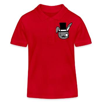Mr. Bunny Gentleman Chapeau haut de forme Monocle Lunettes - Polo enfant bio Stanley/Stella - rouge - Devant
