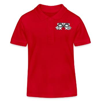 2 lapins chevalier épée bouclier armure casque château - Polo enfant bio Stanley/Stella - rouge - Devant
