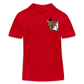 2 lapins mariage marié marié fiancé fiancé - Polo enfant bio Stanley/Stella - rouge - Devant