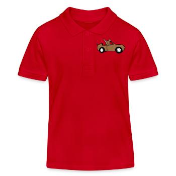 Hase Auto schnell fahren Autofahrer Führerschein - Kinder Organic Poloshirt Mini Sprinter von Stanley/Stella - Rot - Vorne