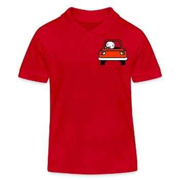 Vogel Auto fahren Autofahrer Führerschein mobil - Kinder Organic Poloshirt Mini Sprinter von Stanley/Stella - Rot - Vorne