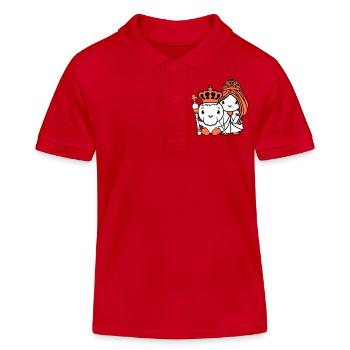 2 Canards Roi Reine Prince Princesse Couple Couronne - Polo enfant bio Stanley/Stella - rouge - Devant