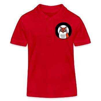 Eule Vogel Uhu Nachtvogel Schleiereule Kauz Comic - Kinder Organic Poloshirt Mini Sprinter von Stanley/Stella - Rot - Vorne