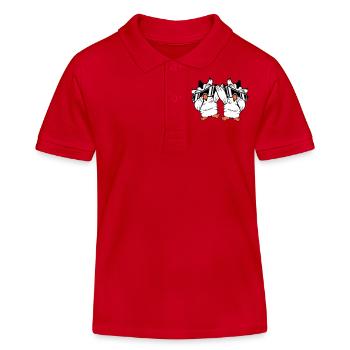 2 hiboux Dabbing Dab Danse Pose Geste Lunettes de soleil - Polo enfant bio Stanley/Stella - rouge - Devant