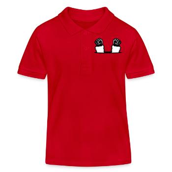 Llama Fists Raise Monkey Rebellion Floor Hole - Kids Organic Polo Shirt by Stanley/Stella - red - Front