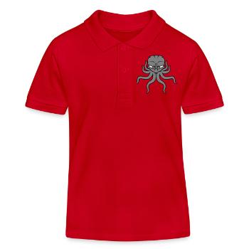 Oktopus Kraken Tintenfisch Alien Außerirdischer - Kinder Organic Poloshirt Mini Sprinter von Stanley/Stella - Rot - Vorne