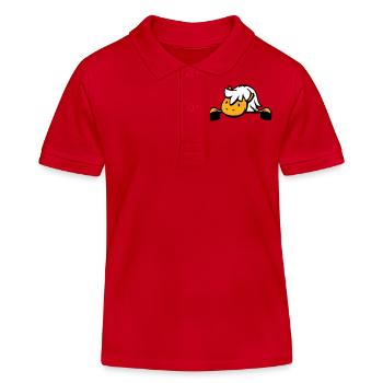 Pferd hinter Zaun versteckt Mauer Stalltür Pony - Kinder Organic Poloshirt Mini Sprinter von Stanley/Stella - Rot - Vorne