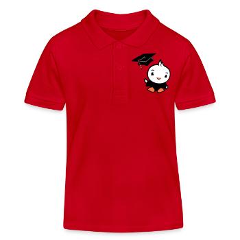 Oiseau Graduation Collège Graduation Chapeau École - Polo enfant bio Stanley/Stella - rouge - Devant
