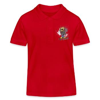Totenknopf can assassin - Polo enfant bio Stanley/Stella - rouge - Devant