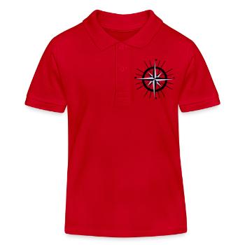 Nautische Kompass - Kinder Organic Poloshirt Mini Sprinter von Stanley/Stella - Rot - Vorne