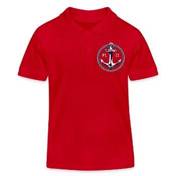 PL22 Marine Anchor - Kids Organic Polo Shirt by Stanley/Stella - red - Front