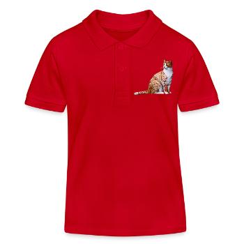 Chat chat chat Cat Cat - Polo enfant bio Stanley/Stella - rouge - Devant