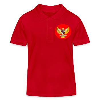 Indonesien Sport Liga Indonesien Fußball Badminton - Kinder Organic Poloshirt Mini Sprinter von Stanley/Stella - Rot - Vorne