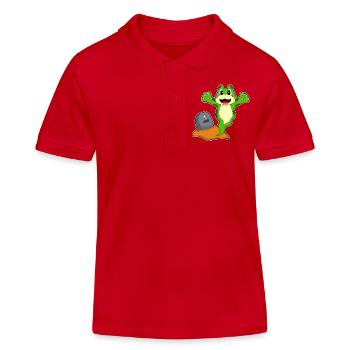 Frosch Halloween Grabstein - Kinder Organic Poloshirt Mini Sprinter von Stanley/Stella - Rot - Vorne