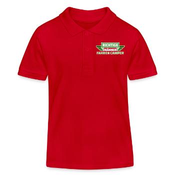 Camping Wanderer Camper Wanderlust Statement - Kinder Organic Poloshirt Mini Sprinter von Stanley/Stella - Rot - Vorne
