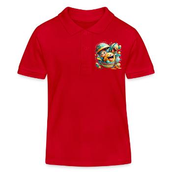 Easter graphic design in Mixed Dimensions style - Kinder Organic Poloshirt Mini Sprinter von Stanley/Stella - Rot - Vorne