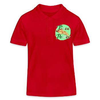 Pizza Power Super Powers Energy Slice UK - Polo enfant bio Stanley/Stella - rouge - Devant